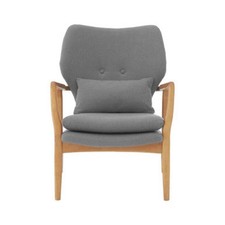 Stockholm Grey Fabric Chair with Natural Birchwood Frame
