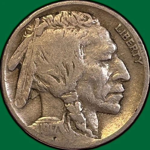 1917 Buffalo Nickel Fine F Coin #36248