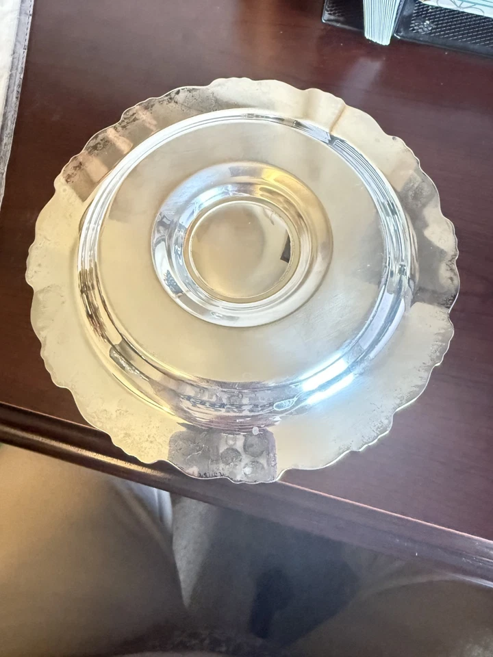 Plato de servir provincial Oneida Royal plateado con plato adjunto años 40 Foto 3 de 3