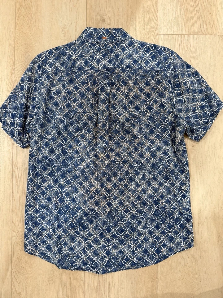 Jack Spade Men's Linen/Cotton S/S Button Shirt Blue • Medium - Image 2 of 4