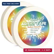 2 Packs White Art Tape Medium Tack Artist Masking Tape Paper Acid Free Tape Wate