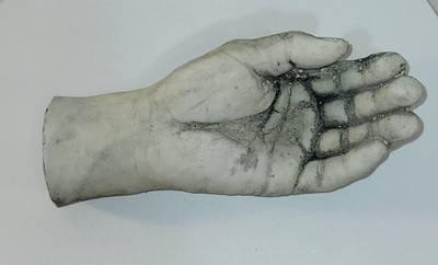 Concrete Offering Hand Sculpture Bowl Catchall Dish Primitive Cement Hand Decor