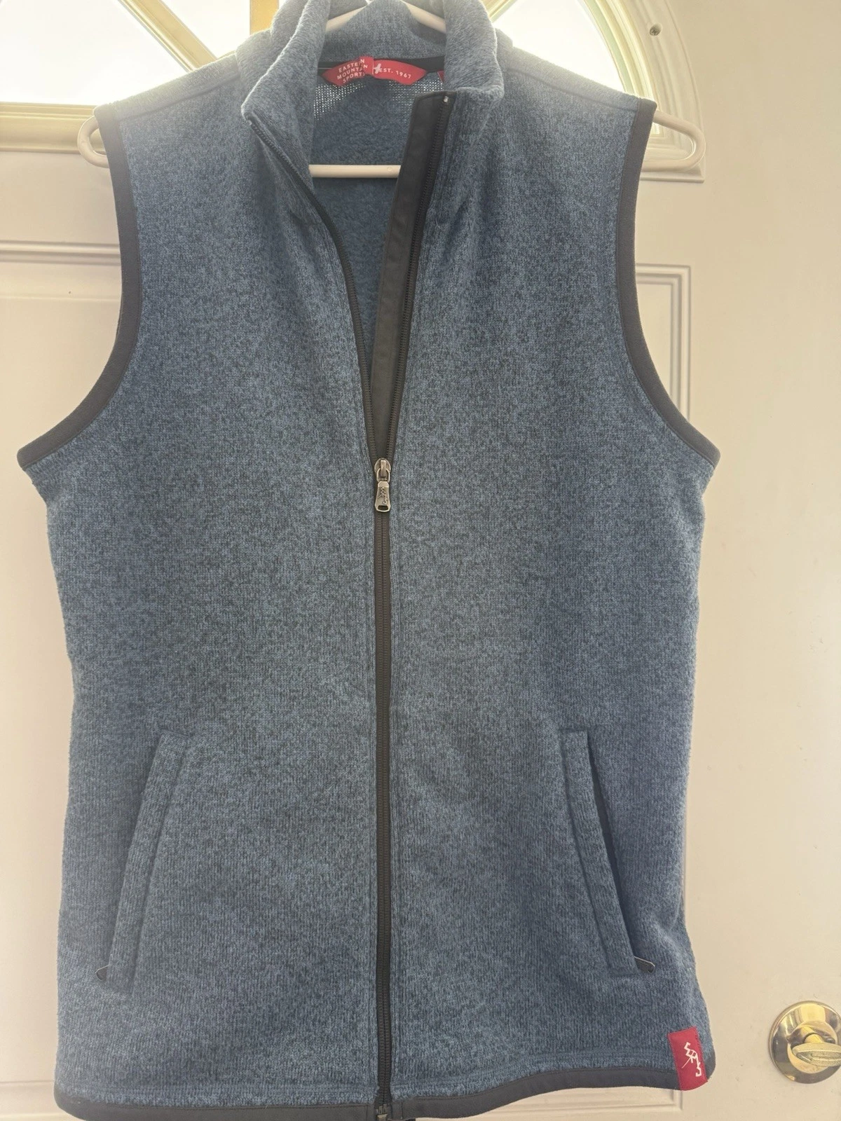 EMS Fleece Vest Mens Large Blue Polar Fleece Full Zip Outdoor Hiking Camping