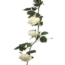 Guirlande roses factices L145cm composée de 7 sublimes roses Crème - couleur: C