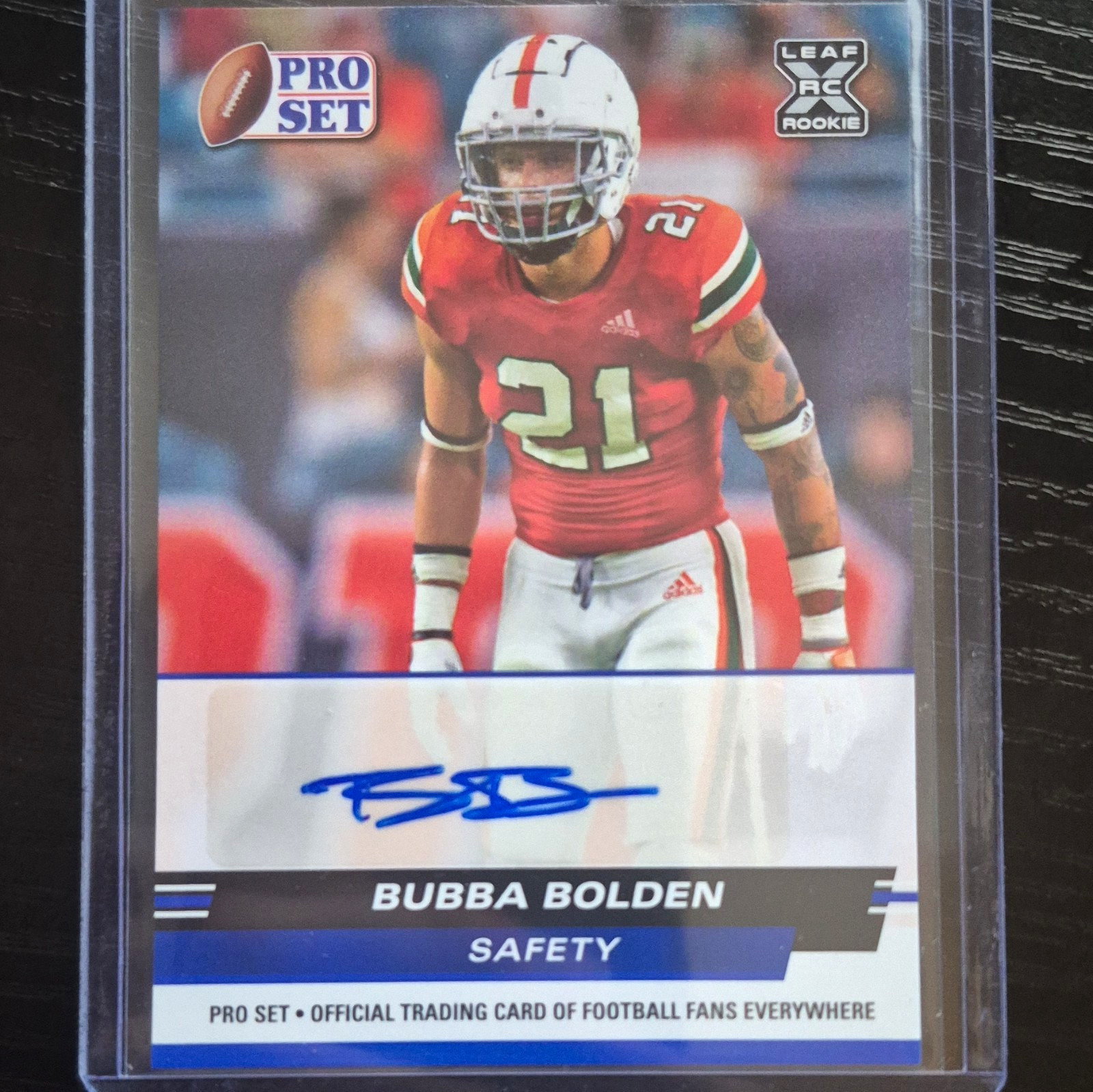 Leaf 2022 Pro Set Draft Autographs Bubba Bolden #PSA-BB1 Blue Rookie Auto