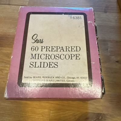 #ad #ad Vtg Sears 60 Prepared Microscope Slides 5 Categories #6381 One Slide Damaged $25.00