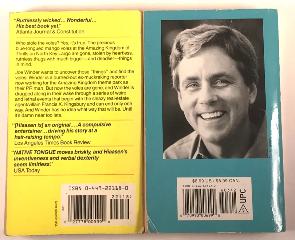 TWO Vintage CARL HIAASEN Paperbacks - Solid Reader copies - G+ to VG- Foto 2 de 4