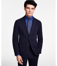 Calvin Klein Mens Stretch Two Button Blazer Jacket, Blue, 40 Regular
