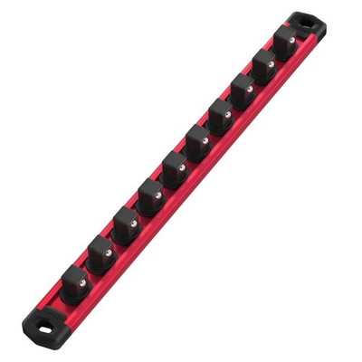 WORKPRO Magnetic Socket Organizer, 1/2-Inch Drive Aluminum Alloy 1/2'' DR, Red
