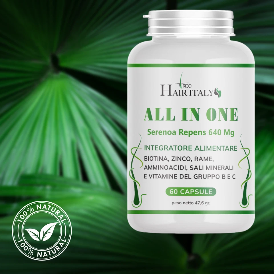 TRICO HAIR ITALY ALL IN ONE uomo integratore anticaduta capelli 60 Capsule antiDHT