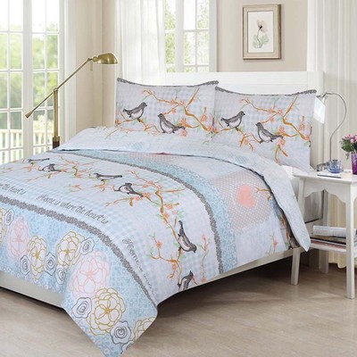 Sweet Bird Print Design Duvet Set Quilt Cover Bedding Single