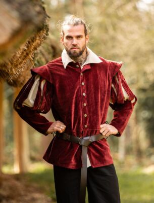 Gothic Mittelalter LARP Jacke / Wams Donar Ärmel geschlitzt