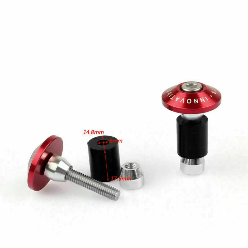 Universal Motorcycle Street Bike 7/8" Handlebar Grips Bar End Plugs Red Foto 3 de 3