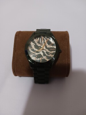 Michael Kors Slim Runway Rose Gold-Tone Pave Zebra Pattern Womens Watch MK3316 Order Michael Kors Women main image 4