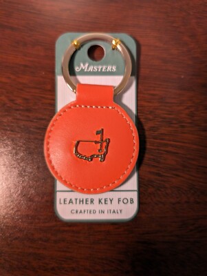 2024 Masters Tournament Orange Italian Leather Key Fob AugustaNational Brand New