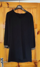 Papaya Size 8 Little Black Dress With Sparkly Jewels short sleeves smart date