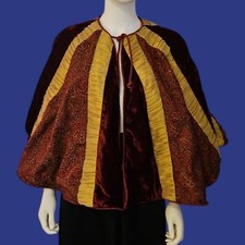 Renaissance Old World Velvet Jacquard Regal Castlecore Performance Unisex Cape
