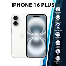 Apple iPhone 16 Plus 5G iOS Cell Phone (White/8GB+512GB/Dual SIM/Unlocked)