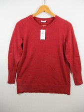 NEW J Jill Tunic Sweater Petite PXS Solid Red Lightweight