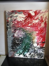 Abstract Canvas Acrylic Painting Decorative Wall Art 16x20 Musk Yai