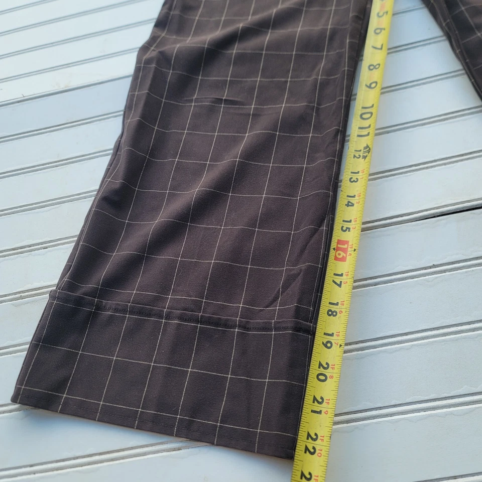 Pantalones cortos IZ Byer para mujer de pierna ancha a rayas talla 9 marrón a cuadros 29x22 Foto 3 de 4
