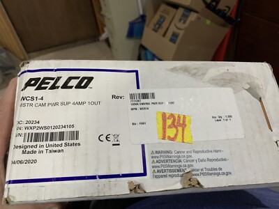 NEW IN BOX Pelco WCS1-4 Mstr Cam Pwr Sup 4A 10 out / Master Camera Power Supply