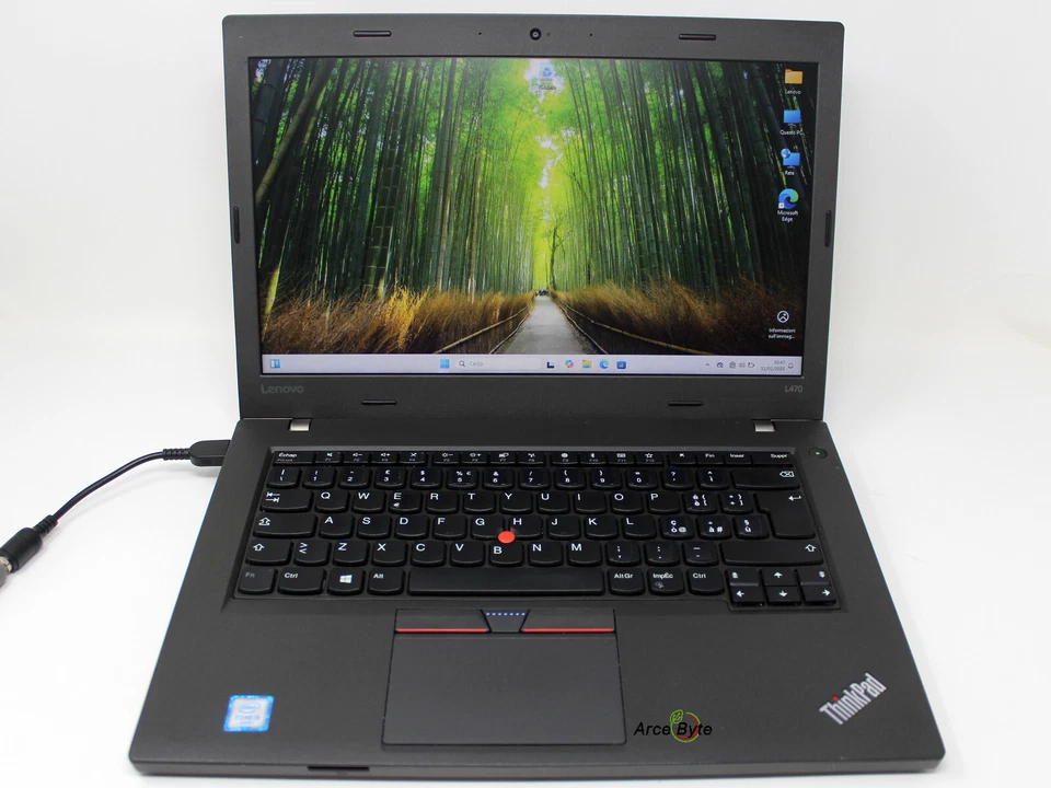 LENOVO THINKPAD L470 2016 14" COREi5 RAM 4GB SSD 128GB W11 PRO NO BATTERIA E USB - Immagine 2 di 4