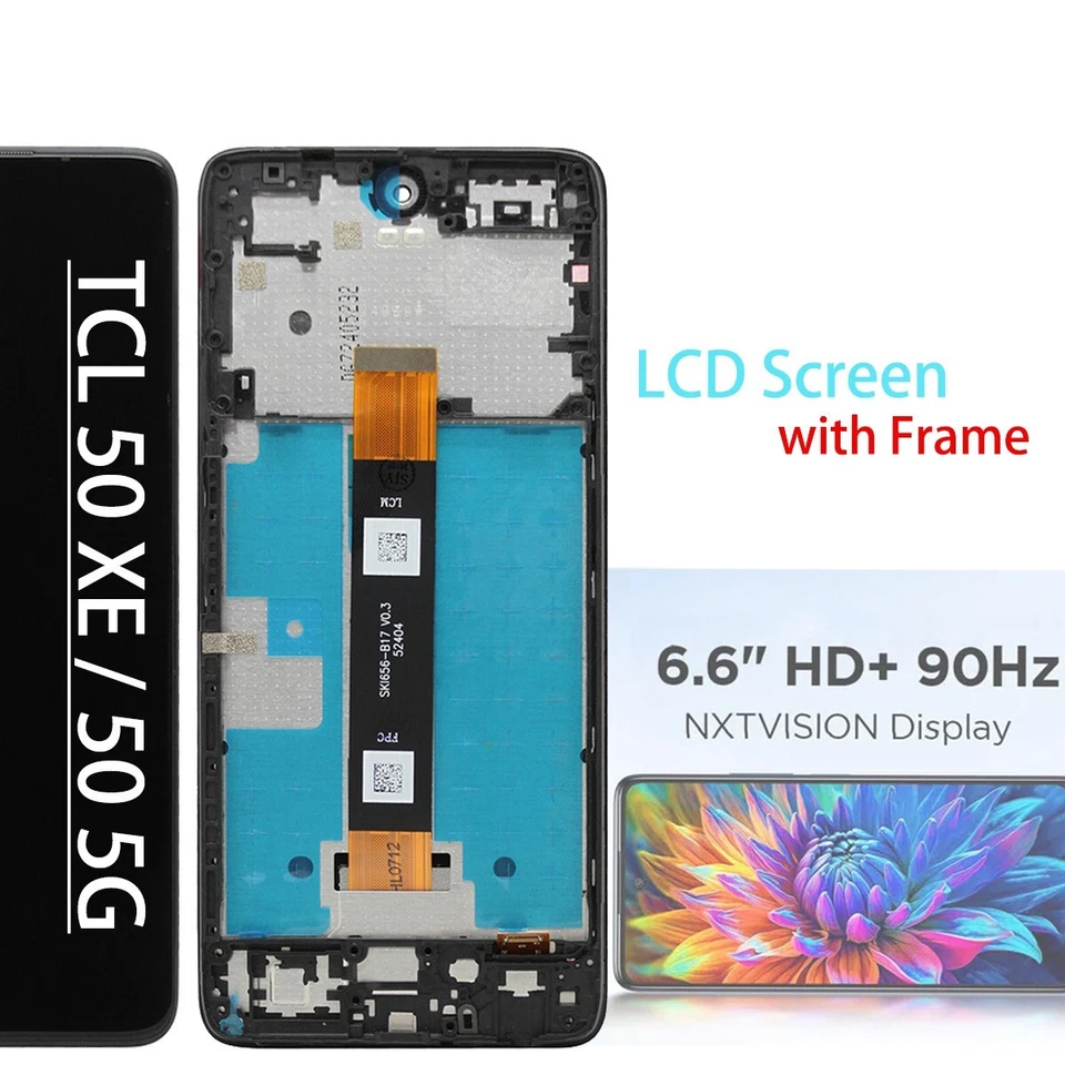Conjunto de digitalizador de pantalla táctil con pantalla LCD + marco para TCL 50 5G / 50 XE / 50 XL Foto 4 de 4