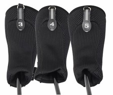 NEW FBS HYBRID THICK BLACK HEADCOVERS 3 4 5 SET XL OS FIT GOLF CLUBS HEAD COVERS