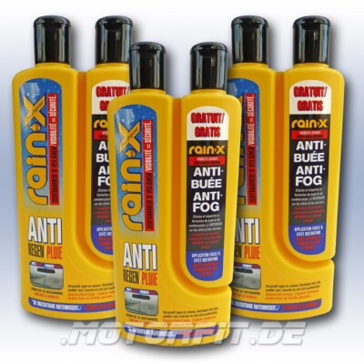 Dreier Pack RAIN X 200ml + 3 mal 100ml ANTI-BESCHLAG (ANTI-FOG/-NEBEL)