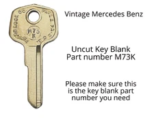 Vintage Mercedes Benz Uncut Key Blank Taylor M73K