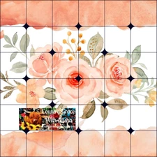 20oz Skinny Tumbler Sublimation Transfer Print Peach Floral Ready To Press