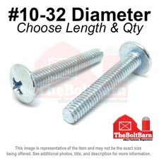 10-32 Phillips Truss Head Machine Screws Bolts Zinc Fine Pick Length Qty