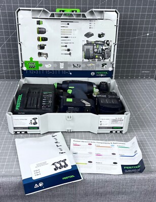 Festool T 15+3 Li 3.0 Set Cordless Drill Driver Kit w/Systainer Case