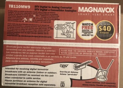 MAGNAVOX DTV Digital to Analog TV Converter Box TB110MW9-Remote-Box NEVER OPENED