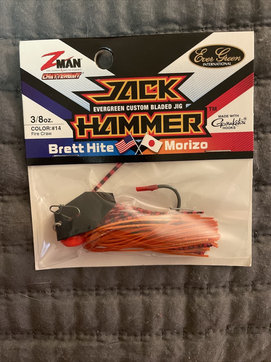 z man Fire Craw jack hammer Chatterbait 3/8 oz Evergreen custom