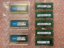 LOT 8 4GB (32GB) DDR4 PC4 SODIMM LAPTOP MEMORY RAM CRUCIAL SAMSUNG HYNIX MICRON