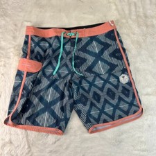 Vissla Mens 36 Blue Multicolor Sumbawa Board Shorts