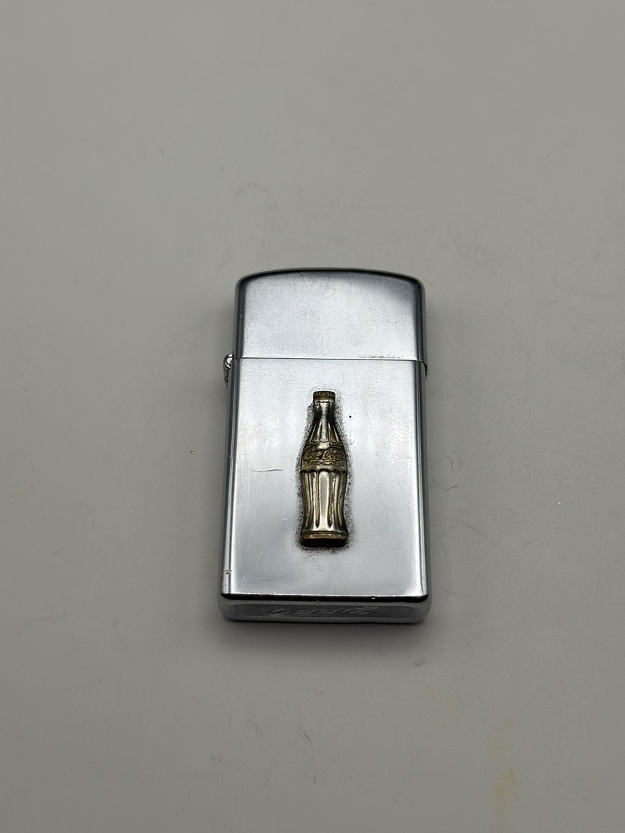 VGUC COCA COLA ZIPPO LIGHTER Silver & Gold Tone Two Tone VGUC COCA COLA ZIPPO LIGHTER Silver & Gold Tone Two Tone