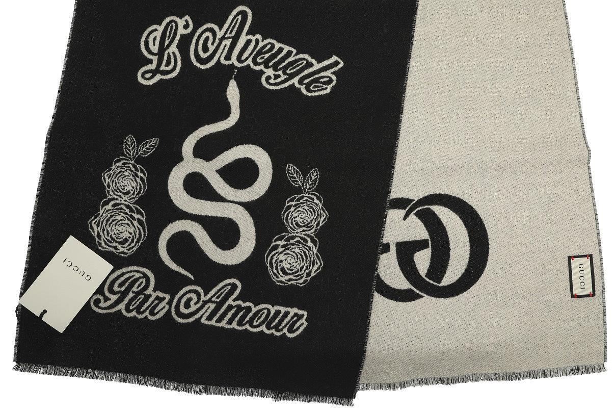 НОВЫЙ ШЕРСТЯНОЙ ШАРФ С ЛОГОТИПОМ GUCCI RUNNING SNAKE ОБЕРНУТЫЙ ВОКРУГ ШЕИ 35X180 СМ 46790₽