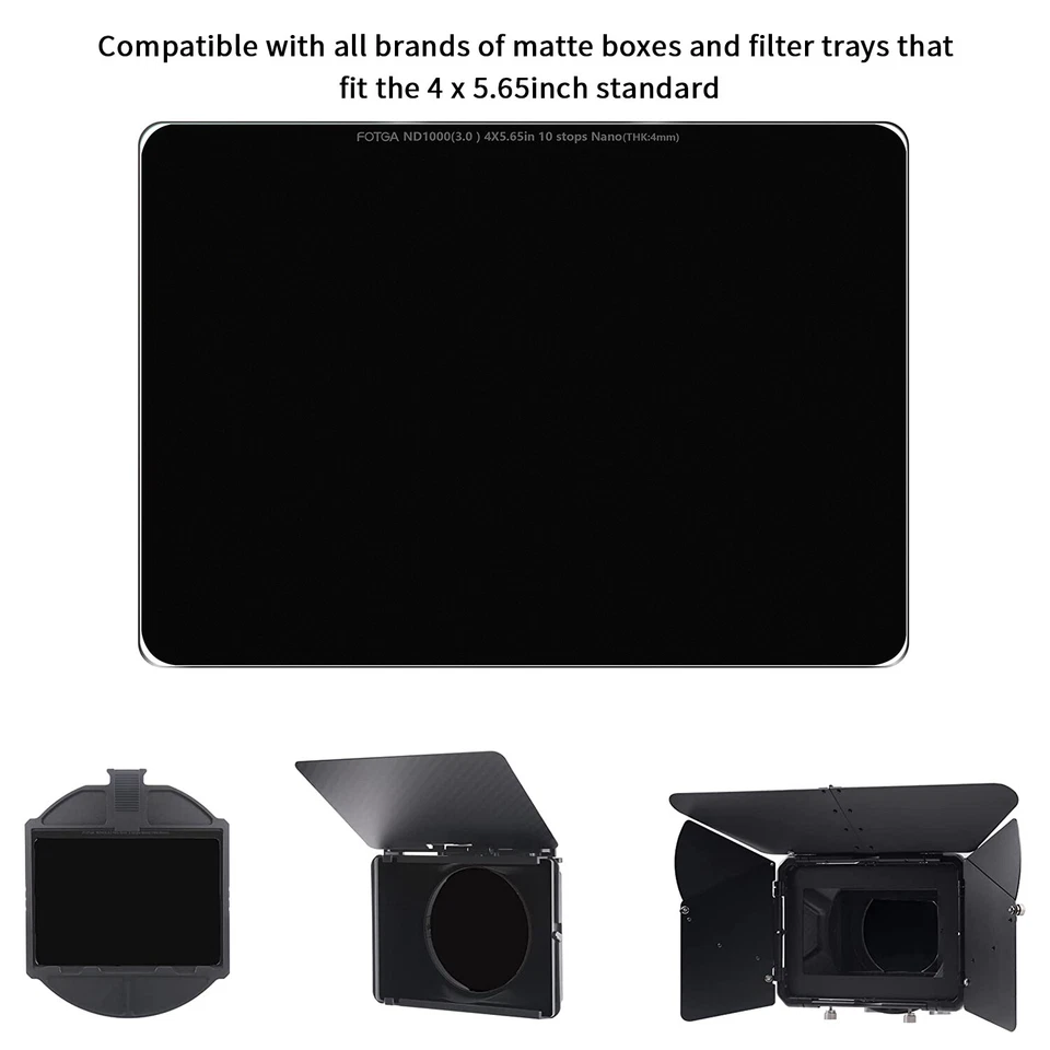 FOTGA 4X5.65"ND3.0 (10 stops) Square Neutral Density ND1000 Filter Optical Glass - Image 4 of 4