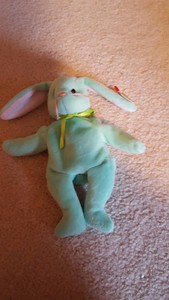 green bunny beanie baby