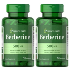 Berberine 500 mg 2X60 Caps Puritan (Berberis aristata Berberine HCL)