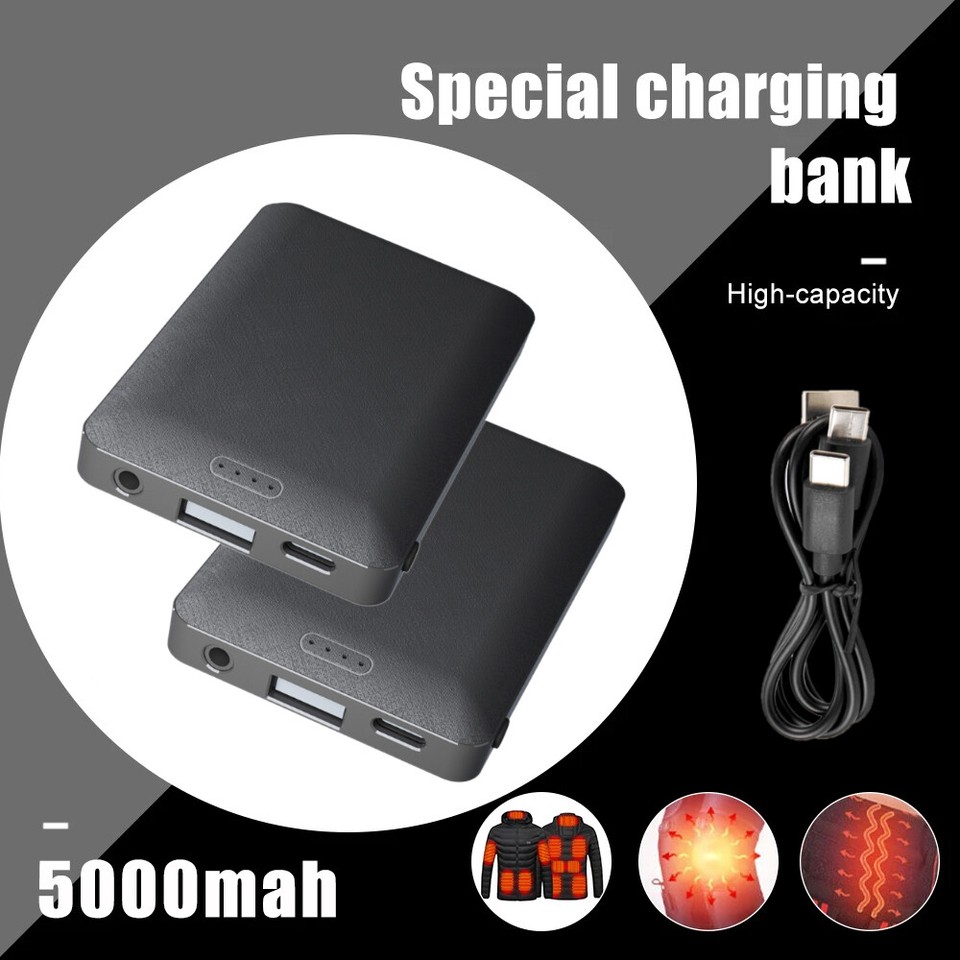 1/2Pack Power Bank 5V 2A Battery Pack for Heated Vest Jacket Coat DC ...