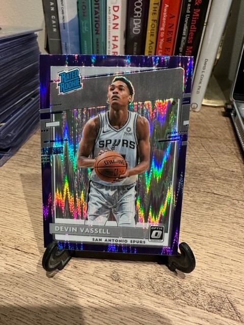 2020-21 Panini Donruss Optic Rated Purple Prizm Shock Devin Vassell #161  RC