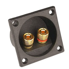 2pcs 57x57mmSquare Copper 2 Way Speaker Junction Box Terminal Binding Post