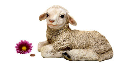 Muwse Lamm liegend Schaf Osterlamm Ostern Garten Deko Skulptur Figur Gartenfigur