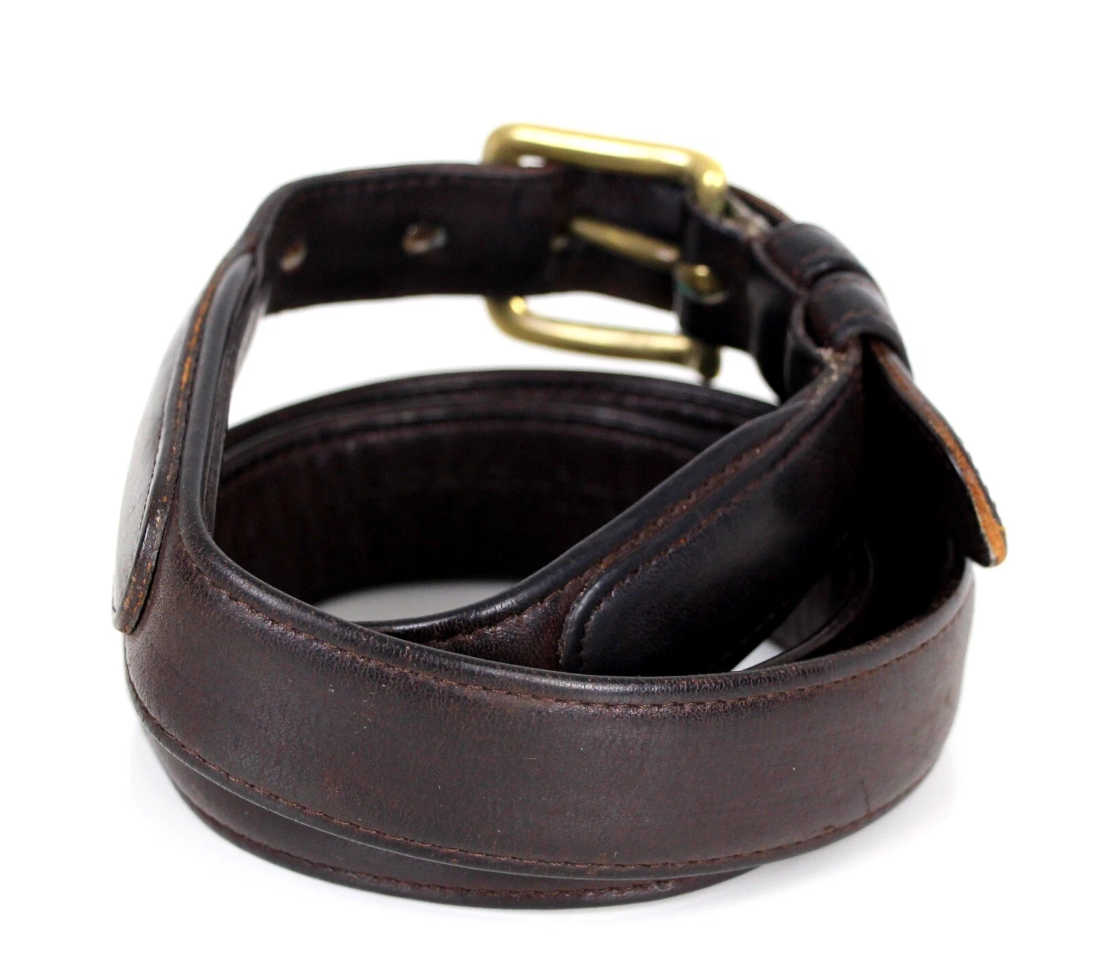 Vintage Coach #6308 MARRONE VERA PELLE 1 1 8"Wd ABITO CASUAL CINTURA UOMO 36 (T80