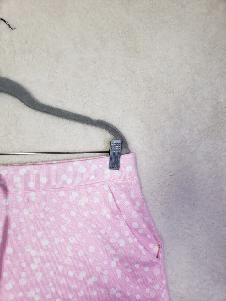 Croft Barrow Women Shorts Large Pink Polka Dot Poly B Pull On Pocket Sleepwear - Image 3 of 4