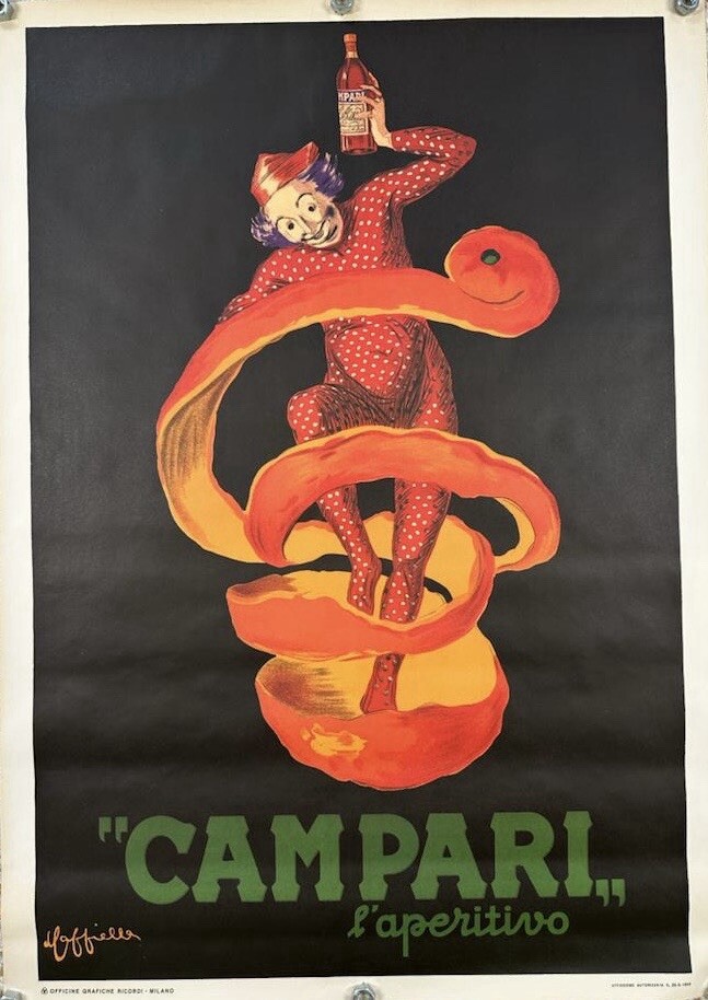 Hat - Poster '50 - Campari aperitif (Spiritello) - BID NOW! OFFER NOW 